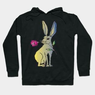 easter bunny with a rose Hoodie